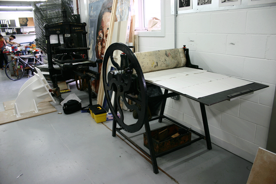 Large etching press at the University of Lincoln